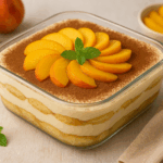 Familienfreundliches Pfirsich-Tiramisu für den Sommer
